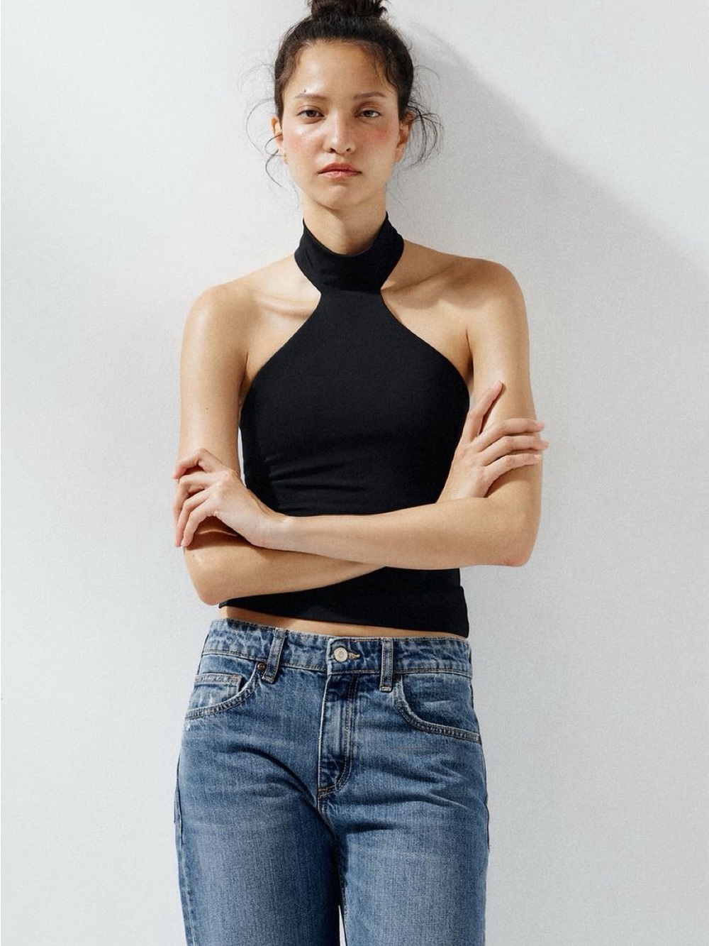 Zara Black Halter Neck Tank Top